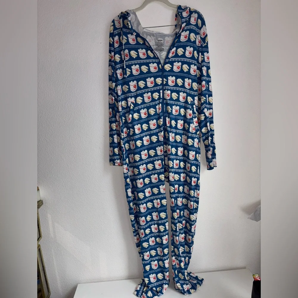 MeUndies Chinese Food Takeout Printed Jumpsuit Size S/M - Picture 3 of 6